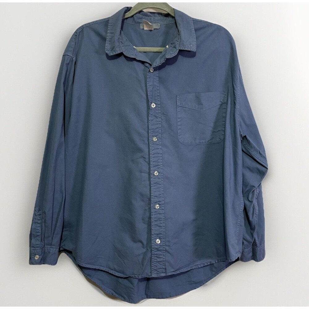 Fresh Produce Navy Blue Classic Oxford Shirt Mens Womens XL Beach Coastal Prep